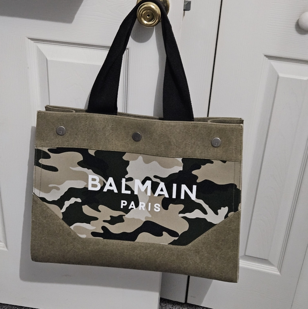 Sale: Balmain Large B-Soft Logo Tote and Dust Bag